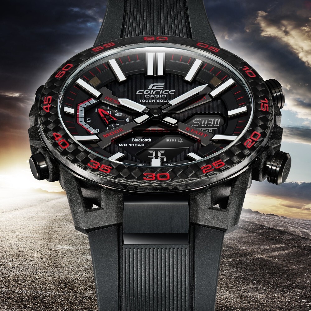 Pre-owned Casio Edifice Analog-digital Men's Watch Ecb-2000pb-1adf