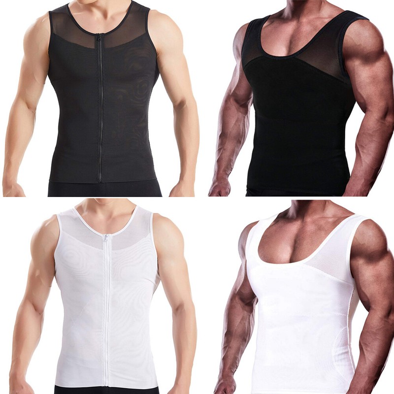 Women's Clothing Mens Compression Body Shaper Slimming Body Shirt Mesh