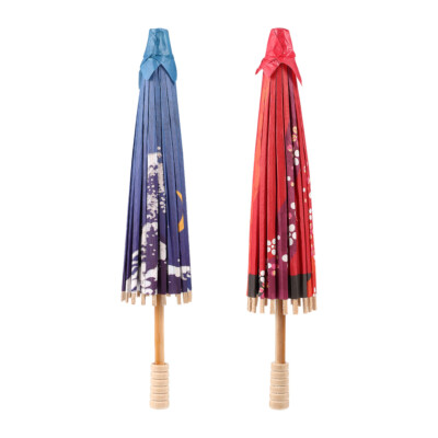  2pcs Chinese Style Paper Umbrellas Classical Oiled Paper Umbrella Photography