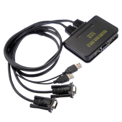 2-Port USB KVM VGA Switcher Switch for Computer Video Monitor Mouse Keyboard