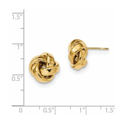 Pre-owned Superdealsforeverything Real 14kt Yellow Gold Polished Love Knot Post Earrings