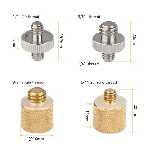Camera Fixing Screws Convert Adapters 8pcs 1/4