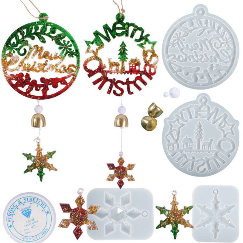 Christmas Round Star Wind Chimes Silicone Mould Epoxy Resin Casting Tree Decor