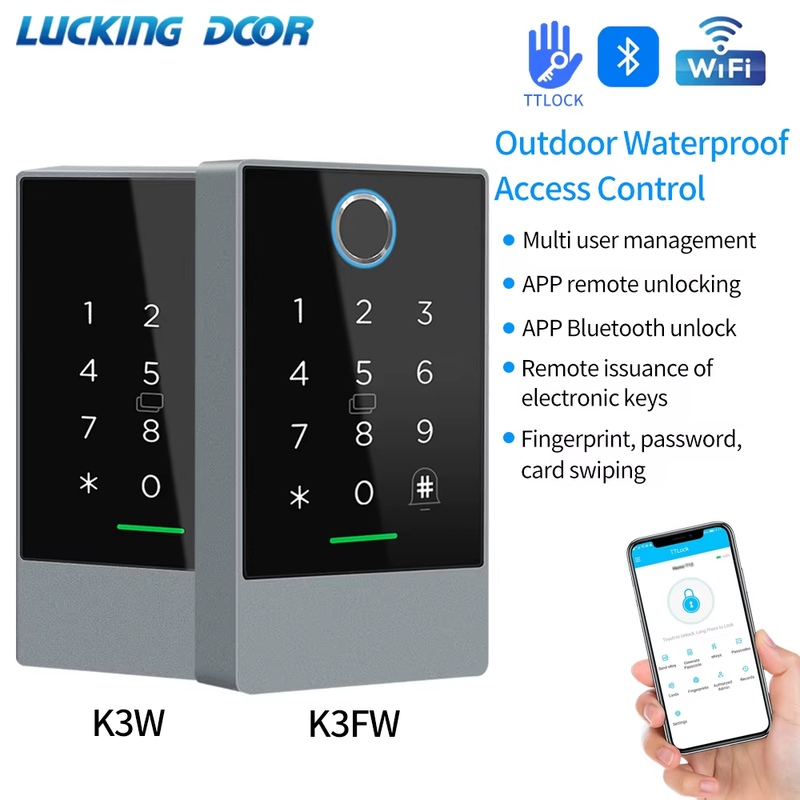 TTLock Wifi Access Control Keypad Waterproof Door Smart Lock App Alexa Fingerpri