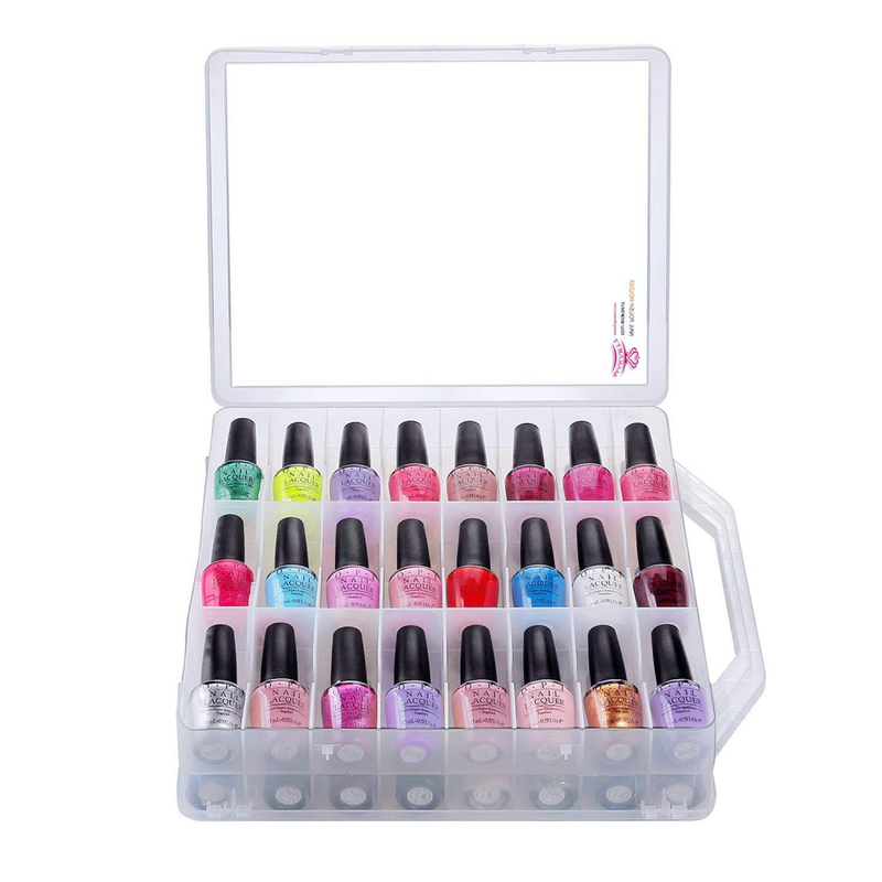 Carry Case Nail Polish DIY Holder Storage 48 Bottles Organizer Makeup Container