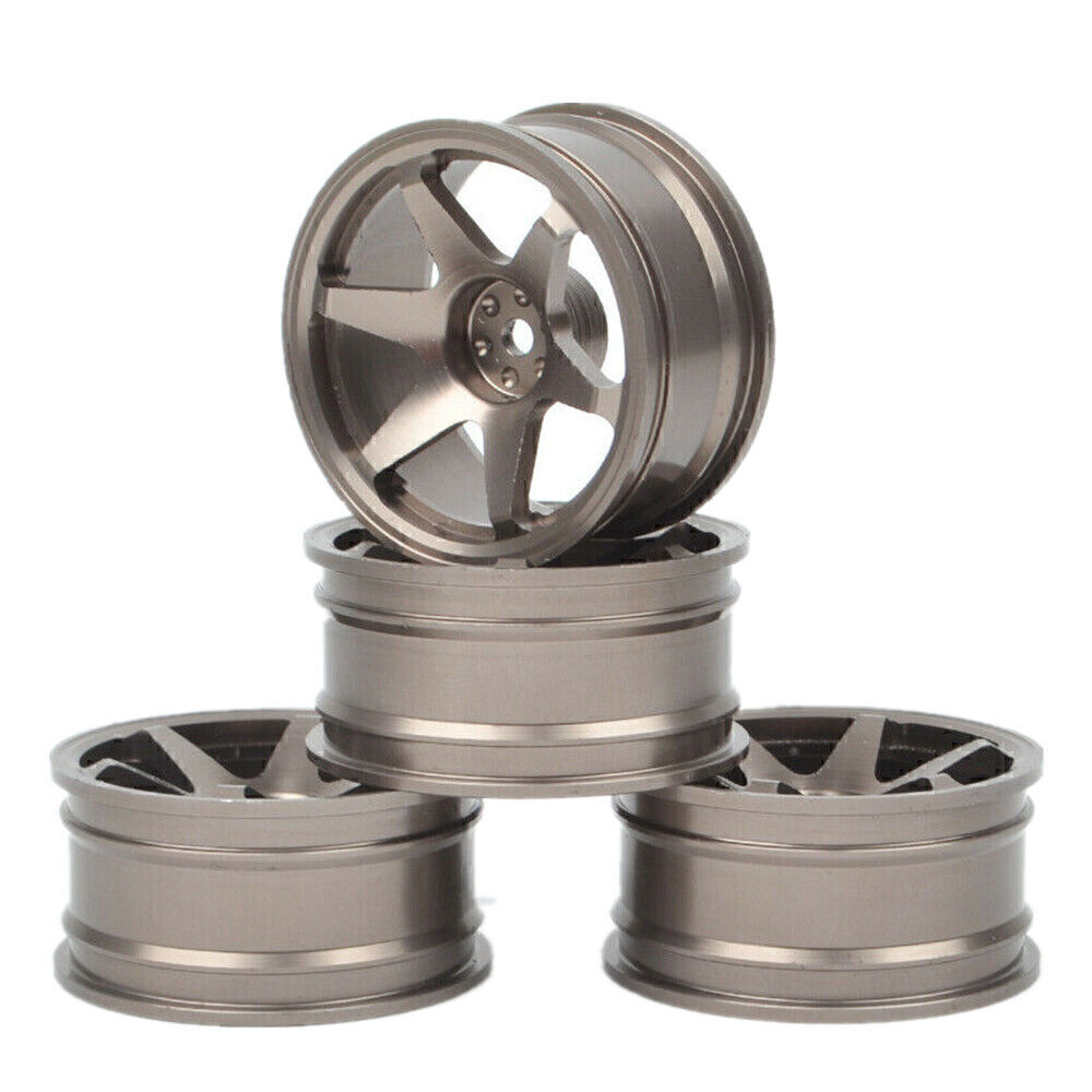 4Pcs Aluminum Wheels Hub Rims For 1/10 RC Car Tamiya TT-01 TT02 Sakura HSP HPI