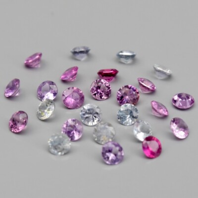 25pcs Lot 1.16ct t.w Round Brilliant Unheated Multi-Color Sapphire, Gemstone