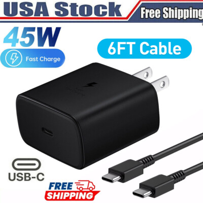  45W PD Super Wall Charger Android Cable 6FT For Samsung Galaxy S23 S22 S21 S20