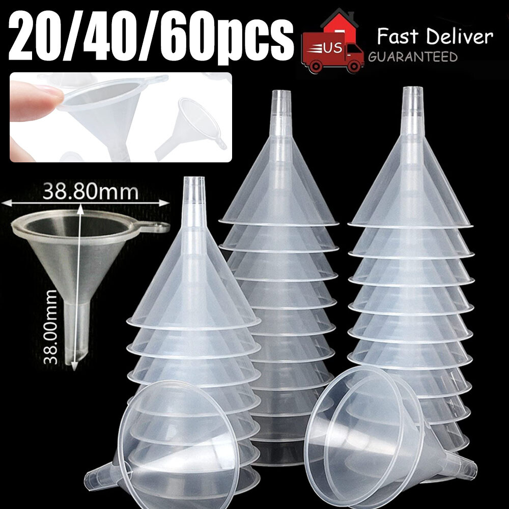 20/40/60PC Small Plastic For Perfume Diffuser Bottle Mini Liquid Oil Funnels Lab