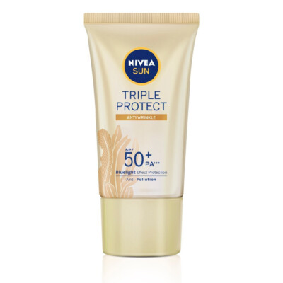 Nivea Sun Triple Protect Anti Wrinkle SPF50+ PA+++ 40 Ml. Shipped with Tracking