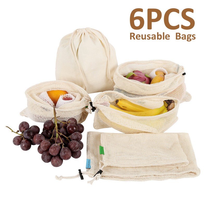 6pcs Reusable Mesh Produce Bags Grocery Fruit Storage Vegetableshopping Eco Sfhs Org