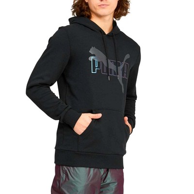 

Puma Iridescent Graphic Pullover Hoodie Mens Size  Повседневная верхняя одежда 597873-01, Черный