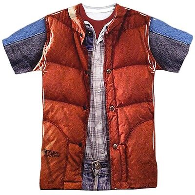 Back to the Future Movie Marty McFly Vest  Costume Outfit Uniform Front T-shirt