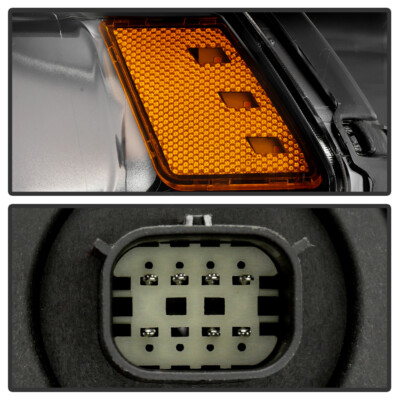 For 2014-2017 Dodge Durango Black Trim Halogen w/o LED DRL Projector Headlights