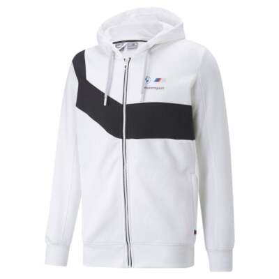

Puma Bmw Mms Sweat Full Zip Jacket Мужские белые пальто Куртки Верхняя одежда 53586402, Белый, Puma Bmw Mms Sweat Full Zip Jacket