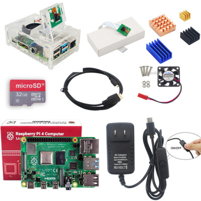 Raspberry Pi 4 2gb 4gb 8gb Starter Kit 5MP Camera Case Fan Power Supply