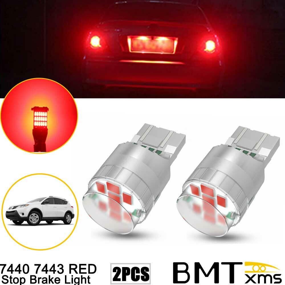 7443 7444 Red LED Bulb Brake Tail Stop Light For Toyota rav4 2001-2005 2013-2018