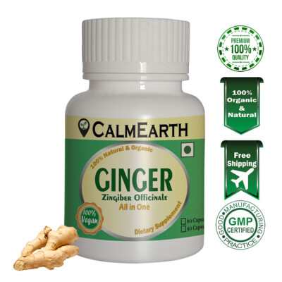 CalmEarth Ginger Root Herbal Capsule 100% Pure ZINGIBER OFFICINALE