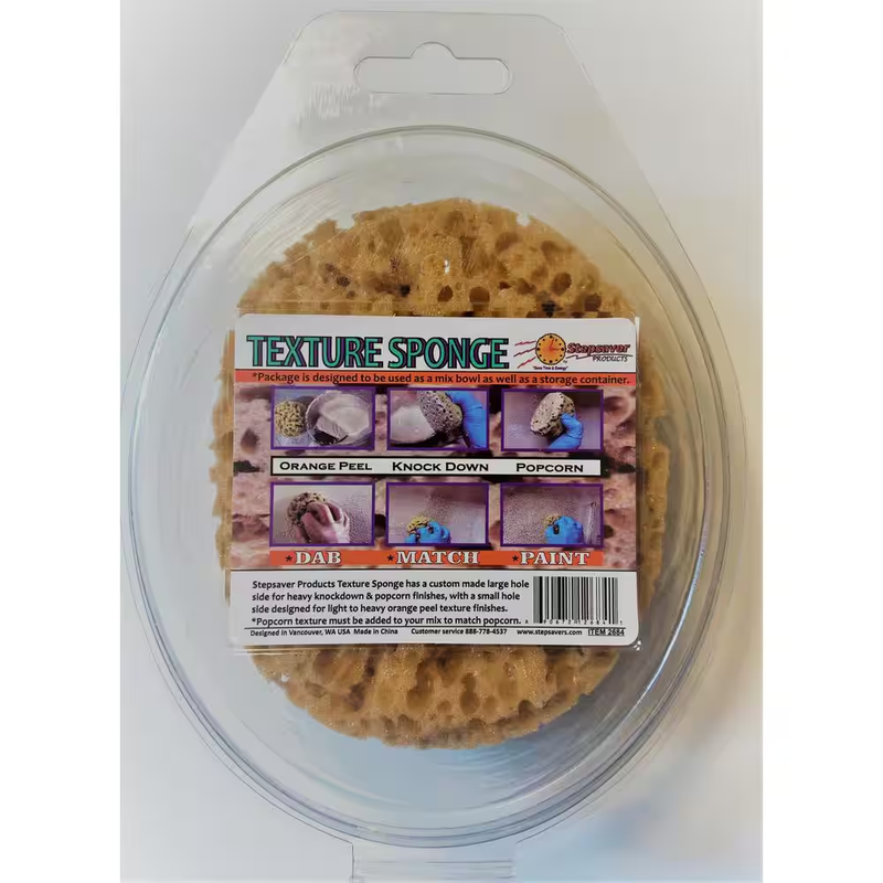 Wall Texture Sponge 5x4in Stepsaver Orange Peel Knockdown Popcorn Drywall Repair