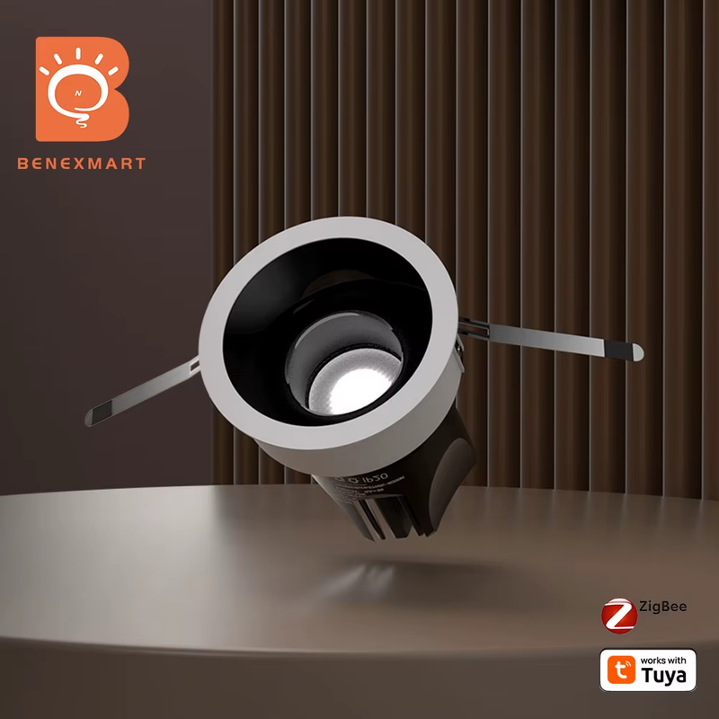 Zigbee Smart LED Spotlight Anti-Glare Dimmable Ceiling Light Works with Tuya Sma