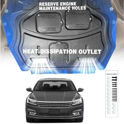 For VW Passat 2011-2018 Auto Engine Cover Chassis Guards Shield Mud Flaps Black