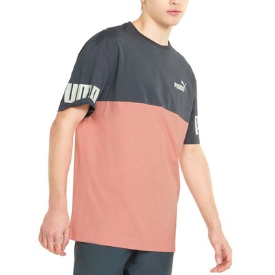 

Футболка Puma Power Colorblock Tee Us Мужские розовые повседневные топы 670497-42, Розовый, Puma Power Colorblock Tee Us