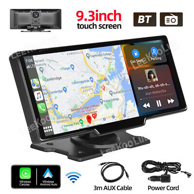 9 Inch 2K Android Auto Wireless Apple CarPlay Dual Lens GPS Navi Radio Dash Cam