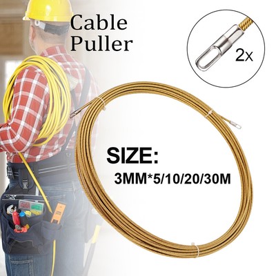 100ft Metal Fish Tape Wire Cable Puller Threader Electrician Electrical Plumber