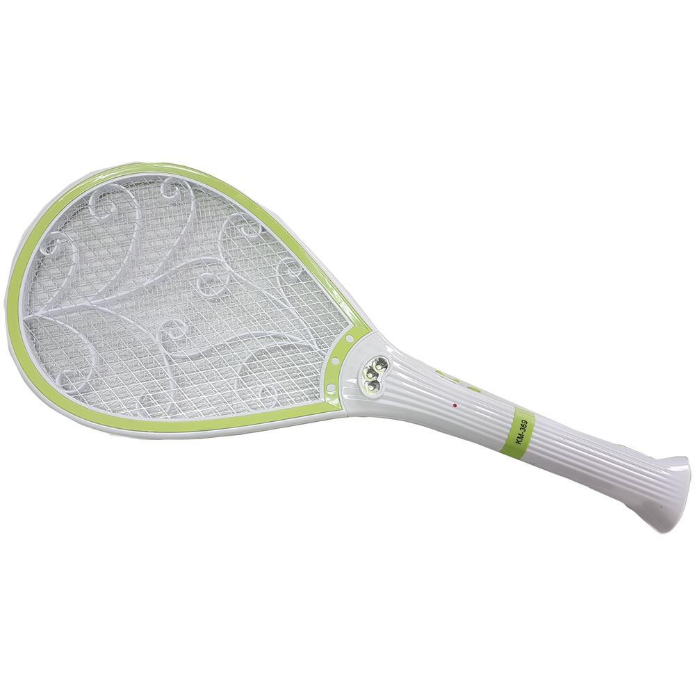 Racchetta Ricaricabile Fulmina Con Luce 3 Led Zanzare Mosche Elettrica dfh