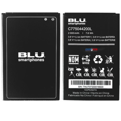 BLU Studio X10 5.0 S970EQ Original OEM BLU Battery C775044200L 2000mAh  7.6Wh