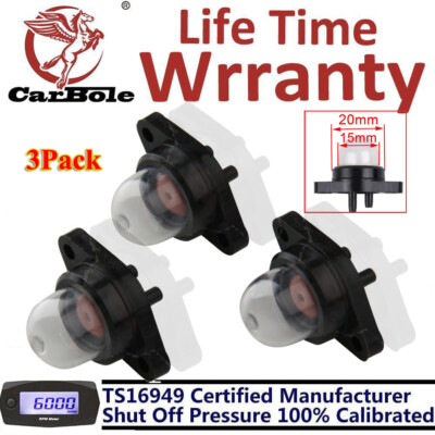 3Pcs Primer Bulb 530071835 For Walbro Poulan Chainsaw 1950 1975 2050 2150 2375