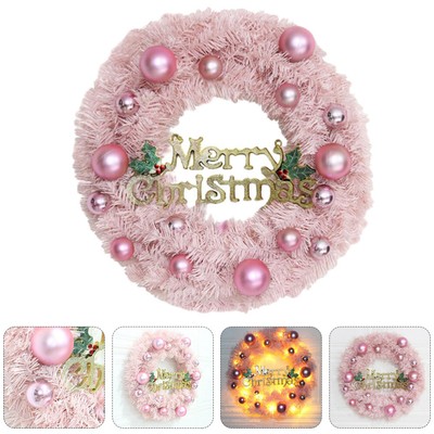  Xmas Holiday Wreaths Christmas Door Ornaments Pre Lit Garland Pink