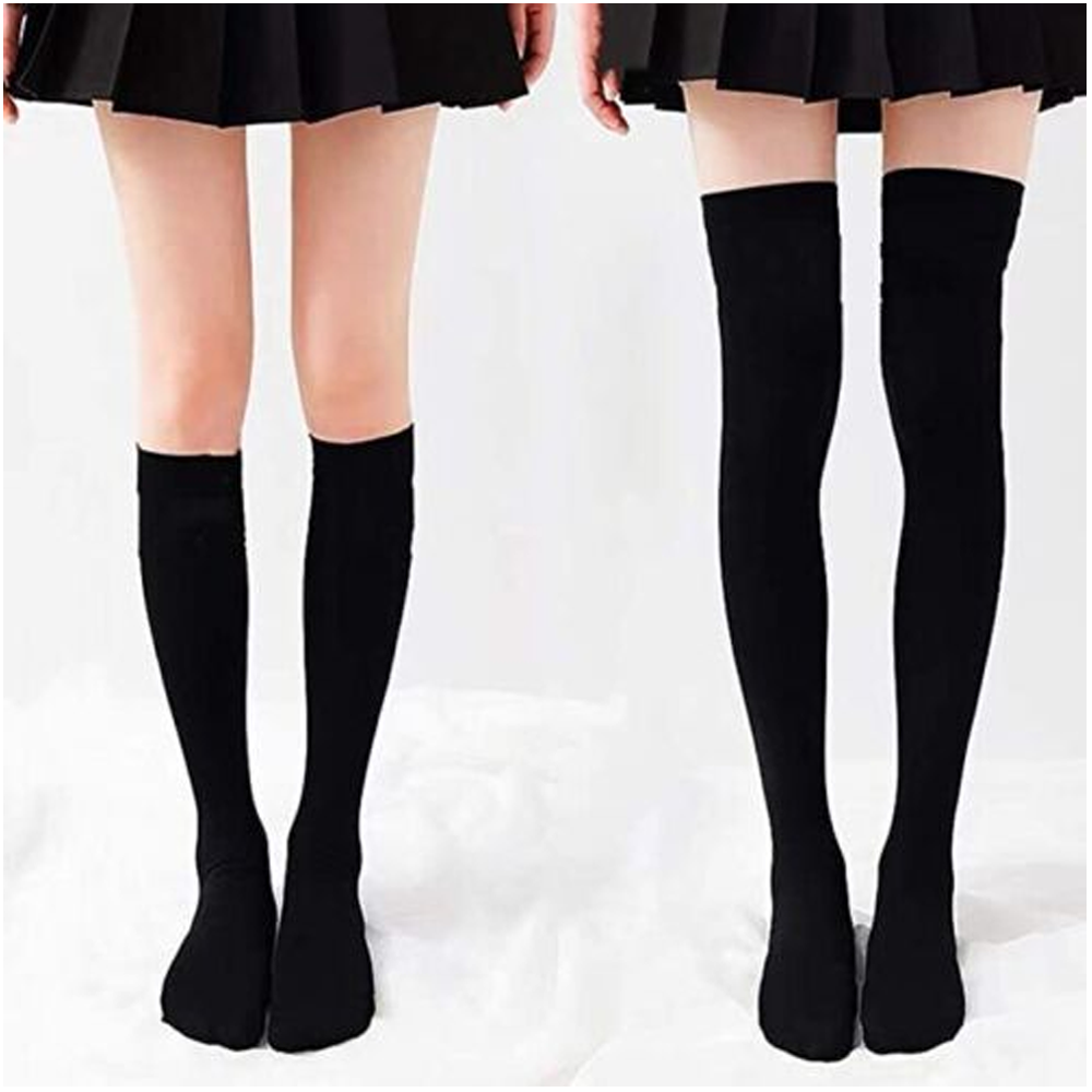 Ladies Top Stay Up Thigh High Over the Knee Socks Extra Long Cotton Stockings US