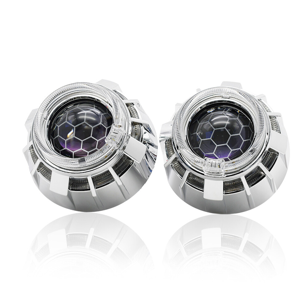 2.5'' Bi xenon HID Projector Lens Dual LED Angel Eye Headlight H1 H4 H7