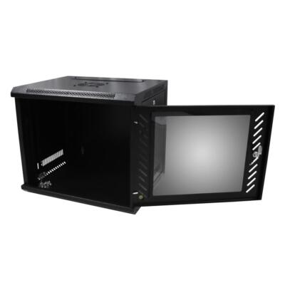 9U Wall Mount IT Network Equipment Server Cabinet Enclosure Rack Glass Door Lock