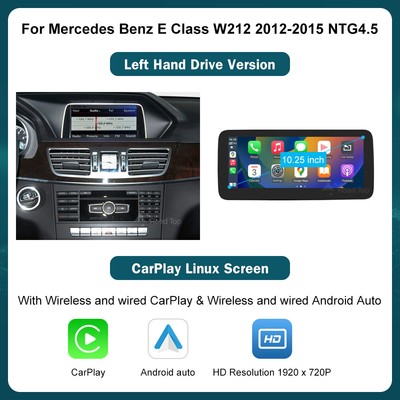 Wireless CarPlay Android Auto Touch Screen For Benz E Class W212 NTG4.0/4.5/5.0