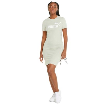 

Женское зеленое повседневное платье Puma Ess Slim Logo с коротким рукавом и круглым вырезом 670468-85, Зеленый
