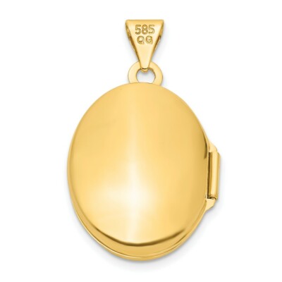 Pre-owned Superdealsforeverything Real 14kt Yellow Gold Enamel Leaves 19mm Oval Locket