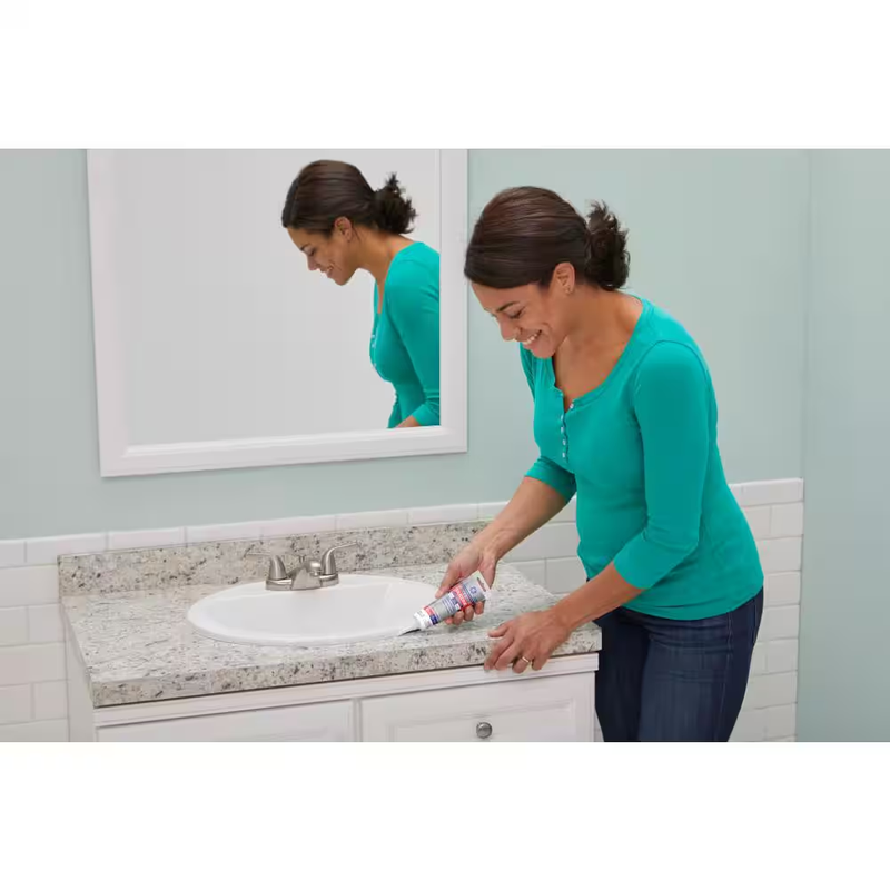 Tub and Tile Silicone 1 Caulk 10.1 Oz Kitchen and Bath Sealant White