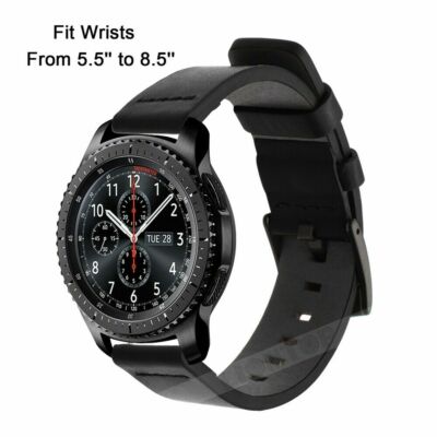 22mm For S3 46MM R800 Genuine Leather Band Quick Release Watch Strap Wristband