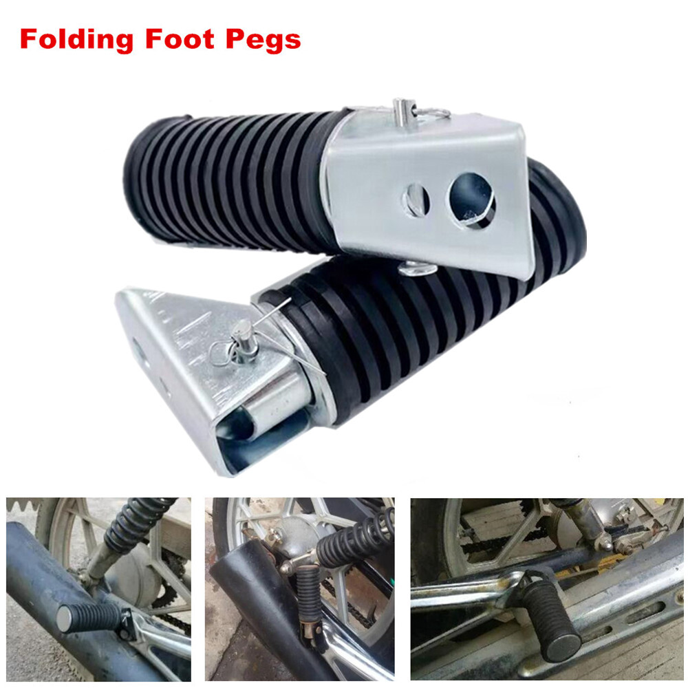 Motorcycle Bike Folding Foot Pegs Rear Set Foot Pedals Passenger Footrest Kit
