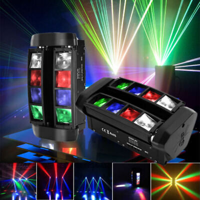 80W RGBW 8 LEDs Spider Moving Head Stage Lighting Beam DMX Disco Party DJ Lights