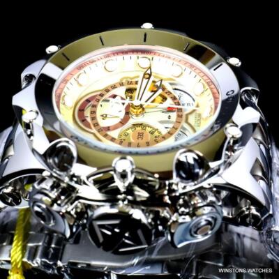 Invicta Reserve Venom Fusian Swiss Master Calendar Steel Gold Tone Watch New