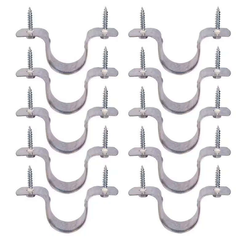 CPVC Pipe Strap 3/4in 2 Hole Galvanized Steel 10 Pack Plumbing Support Clamp
