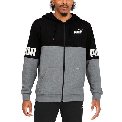 

Puma Power Colorblock FullZip Hoodie Tr Us Мужская серая повседневная верхняя одежда 670496-53, Grey
