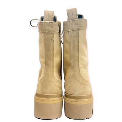 Pre-owned Allsaints All Saints Canvas/suede Beth Boot In Sand” Size 10 Women's In Tan
