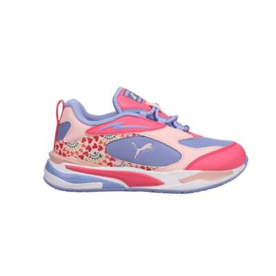 Puma RsFast Rnbw Snst Graphic Lace Up Молодежные девушки Розовые кроссовки Повседневная обувь 38