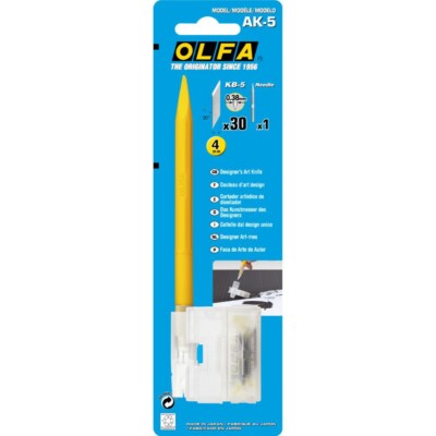 Olfa AK-5 Designers Art Cuttermesser (mit 30 Extraklingen und Nadel)