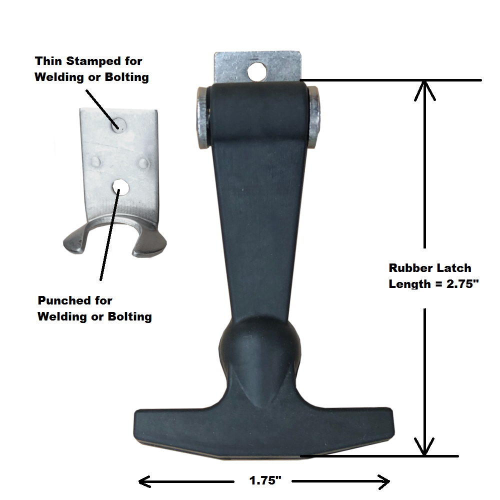 Small Flexible Hood Hasp Rubber Draw T Handle Latch Stainless Steel Hardware