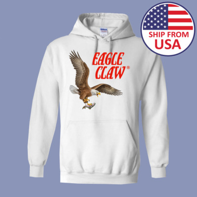 Eagle Claw Fishing Men's White Hoodie Sweatshirt  Size S to 3XL
